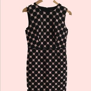 Ann Taylor Black and Pink Quilting Sheath Dress